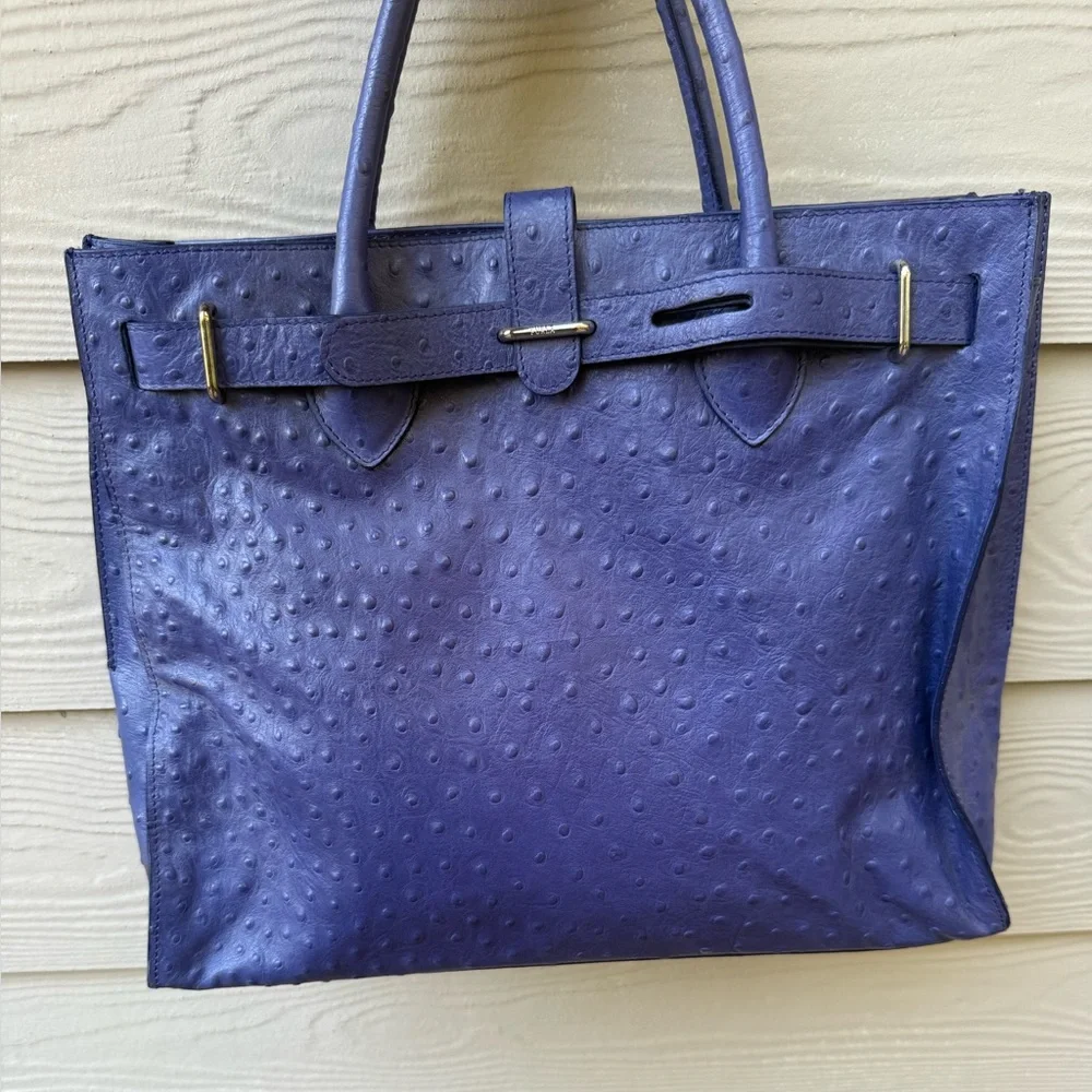 Furla Ostrich Print Leather Purse - Picture 13 of 14